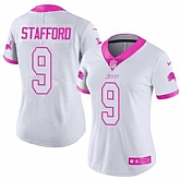 Women Nike Lions 9 Matthew Stafford White Pink Rush Fashion Limited Jersey Dzhi,baseball caps,new era cap wholesale,wholesale hats